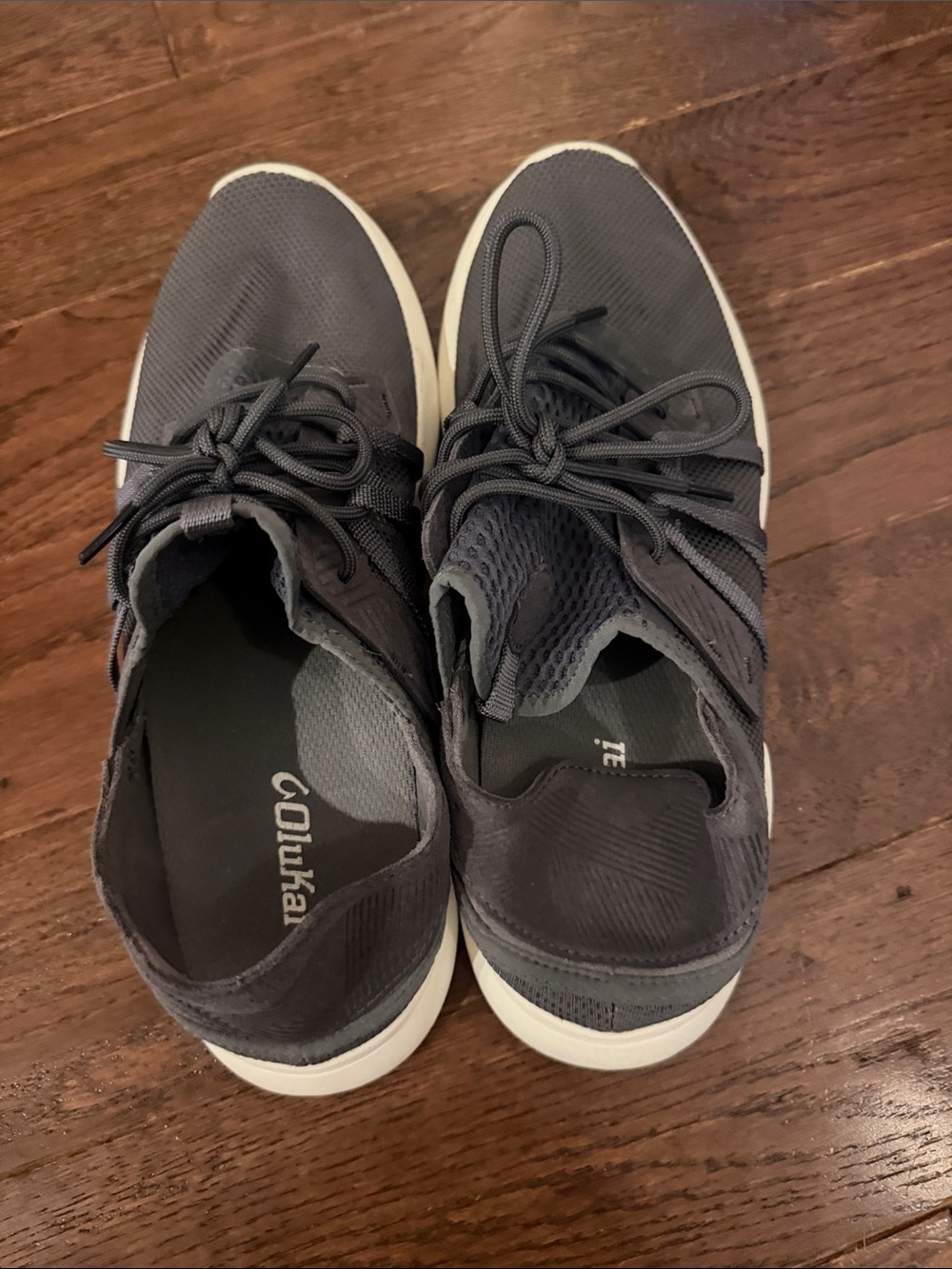 OluKai Men's Charcoal Gray Knit Lace-Up Sneakers